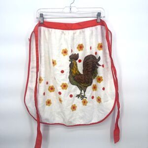 VTG Cannon All Cotton Rooster Chicken Floral Farmhouse Terry Kitchen Apron